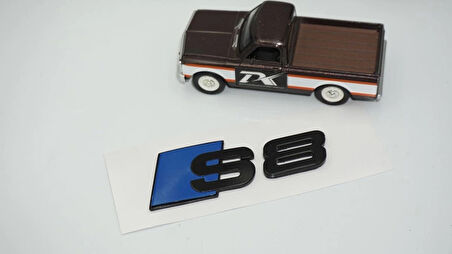 DK Tuning S8 Bagaj Siyah Mavi Yazı Logo Audi İle Uyumlu