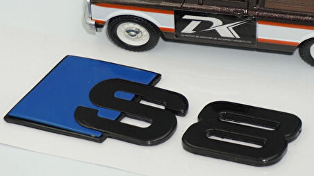 DK Tuning S8 Bagaj Siyah Mavi Yazı Logo Audi İle Uyumlu