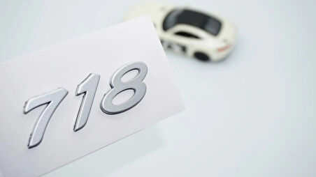 DK Tuning Porsche 718 Bagaj 3M 3D Gri ABS Yazı Logo Amblem