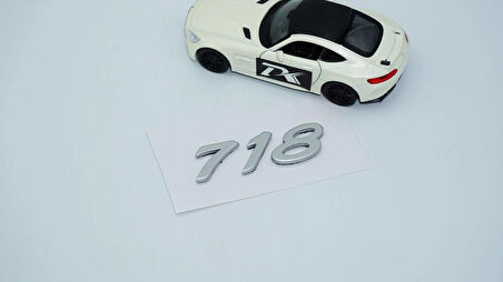 DK Tuning Porsche 718 Bagaj 3M 3D Gri ABS Yazı Logo Amblem