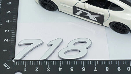 DK Tuning Porsche 718 Bagaj 3M 3D Gri ABS Yazı Logo Amblem