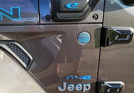 DK Tuning Wrangler JL 4XE Siyah Mavi Kaput Yazı Jeep İle Uyumlu