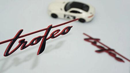 DK Tuning Maserati Trofeo Çamurluk Siyah Kırmızı Yazı Logo Amblem