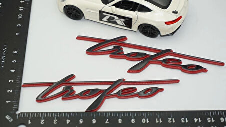 DK Tuning Maserati Trofeo Çamurluk Siyah Kırmızı Yazı Logo Amblem