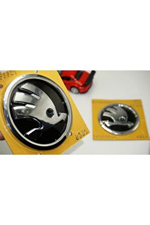 Skoda Ön Kaput Bagaj 9cm 8cm Yeni Nesil Orjinal Logo Amblem Seti