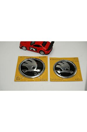 Skoda Ön Kaput Bagaj 9cm 8cm Yeni Nesil Orjinal Logo Amblem Seti