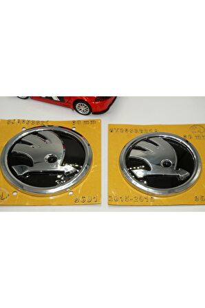 Skoda Ön Kaput Bagaj 9cm 8cm Yeni Nesil Orjinal Logo Amblem Seti