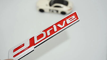DK Tuning eDrive Bagaj Gri Kırmızı 11cm Yeni Nesil Yazı Bmw İle Uyumlu