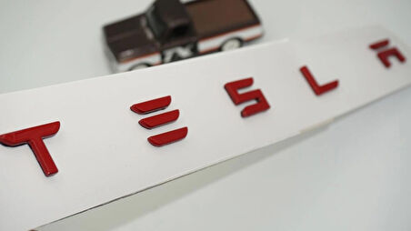 DK Tuning Tesla Model 3 Y S X Series Bagaj Kırmızı Uzun Yazı Logo