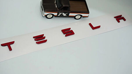 DK Tuning Tesla Model 3 Y S X Series Bagaj Kırmızı Uzun Yazı Logo