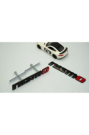 DK Nissan Nismo Siyah Kırmızı Bagaj Ve Ön Panjur Logo Arma Amblem Seti