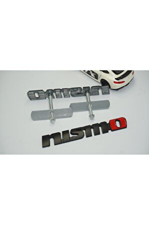 DK Nissan Nismo Siyah Kırmızı Bagaj Ve Ön Panjur Logo Arma Amblem Seti