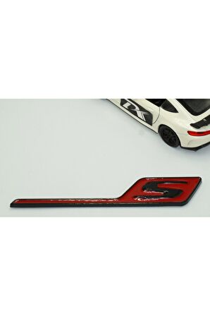 DK Benz AMG S GT S Eklenti Kırmızı Siyah ABS 3M 3D Bagaj Logo Amblem