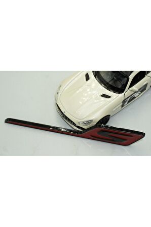 DK Benz AMG S GT S Eklenti Kırmızı Siyah ABS 3M 3D Bagaj Logo Amblem