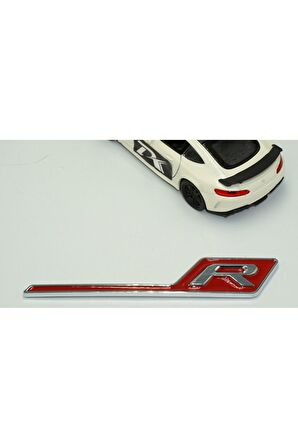 DK Benz AMG R GT R Eklenti Kırmızı Krom ABS 3M 3D Bagaj Logo Amblem