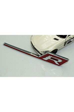 DK Benz AMG R GT R Eklenti Kırmızı Krom ABS 3M 3D Bagaj Logo Amblem