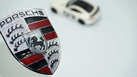 DK Tuning Porsche Ön Kaput Gümüş Metal Tırnaklı Logo Amblem Arma