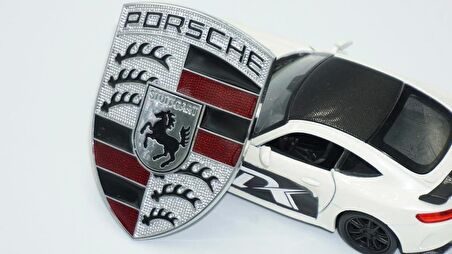 DK Tuning Porsche Ön Kaput Gümüş Metal Tırnaklı Logo Amblem Arma