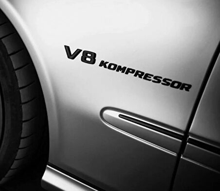 DK Tuning Benz V8 Kompressor Çamurluk Yanı Siyah Logo Amblem 2 Li Set