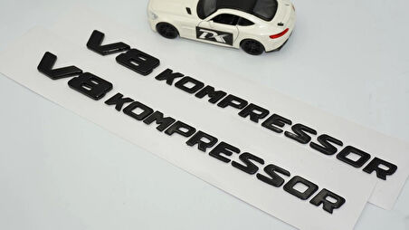 DK Tuning Benz V8 Kompressor Çamurluk Yanı Siyah Logo Amblem 2 Li Set