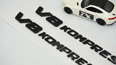 DK Tuning Benz V8 Kompressor Çamurluk Yanı Siyah Logo Amblem 2 Li Set