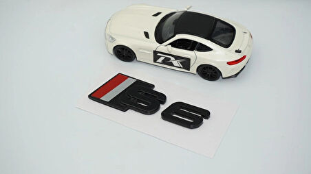 DK Tuning S6 Siyah Gri Kırmızı Bagaj Logo Audi İle Uyumlu