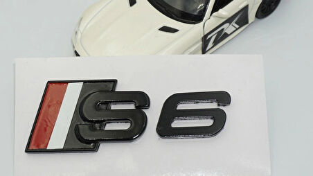 DK Tuning S6 Siyah Gri Kırmızı Bagaj Logo Audi İle Uyumlu