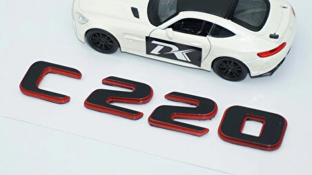 DK Tuning C 220 Bagaj Kırmızı Siyah ABS Yazı Logo Benz İle Uyumlu
