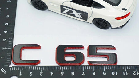 DK Tuning C 65 Bagaj Kırmızı Siyah ABS Yazı Logo Benz İle Uyumlu