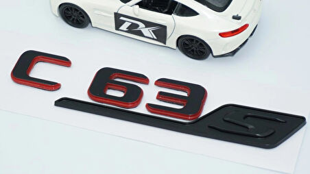 DK Tuning C 63S Bagaj Kırmızı Siyah ABS Yazı Logo Benz İle Uyumlu