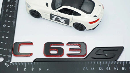 DK Tuning C 63S Bagaj Kırmızı Siyah ABS Yazı Logo Benz İle Uyumlu