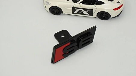DK Tuning S6 Kırmızı Siyah Ön Panjur Izgara Logo Arma Audi İle Uyumlu