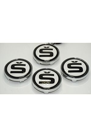 Skoda S Logo Jant Göbeği Kapak Seti 60mm