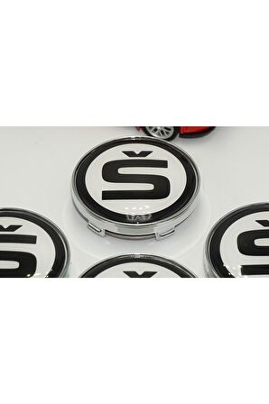 Skoda S Logo Jant Göbeği Kapak Seti 60mm