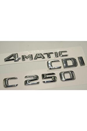 Benz C 250 4matic Cdı Bagaj Krom Metal 3m 3d Yazı Logo
