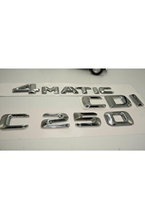 Benz C 250 4matic Cdı Bagaj Krom Metal 3m 3d Yazı Logo