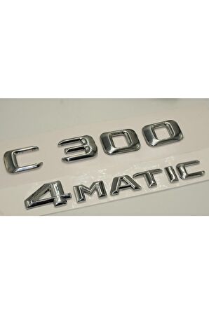 Benz C 300 4matic Bagaj Krom Metal 3m 3d Yazı Logo