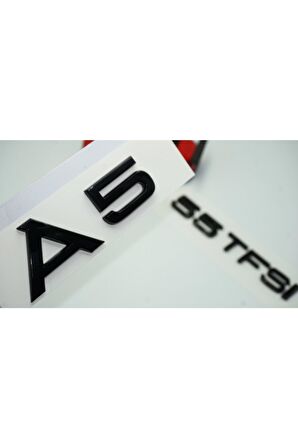 Audi A5 55 Tfsi Parlak Siyah Abs 3m 3d Bagaj Yazı Logo Orjinal Ürün