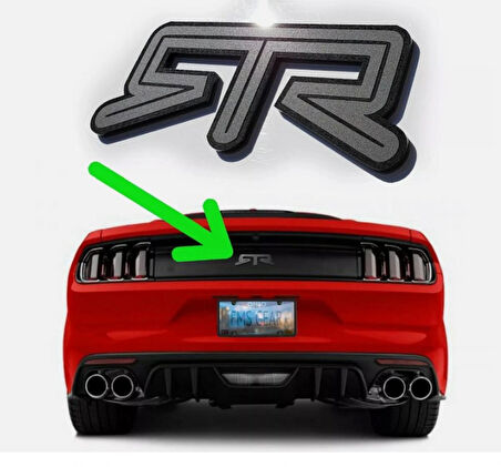 DK Tuning Mustang RTR Bagaj Siyah Logo Arma Ford İle Uyumlu