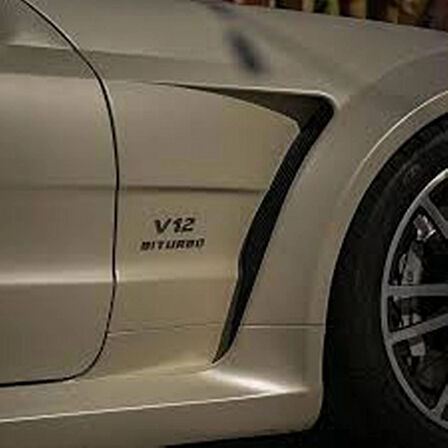 DK Tuning Benz V12 Biturbo Çamurluk Yanı Siyah Logo Amblem 2 Li Set