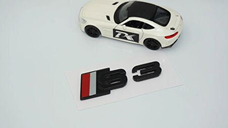 DK Tuning S3 Siyah Gri Kırmızı Bagaj Logo Audi İle Uyumlu