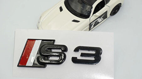 DK Tuning S3 Siyah Gri Kırmızı Bagaj Logo Audi İle Uyumlu