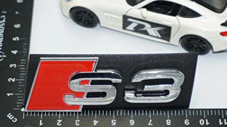 DK Tuning S3 Gümüş Kırmızı 3D Ön Panjur Logo Audi İle Uyumlu