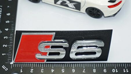 DK Tuning S6 Gümüş Kırmızı 3D Ön Panjur Logo Audi İle Uyumlu