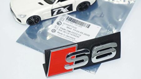 DK Tuning S6 Gümüş Kırmızı 3D Ön Panjur Logo Audi İle Uyumlu