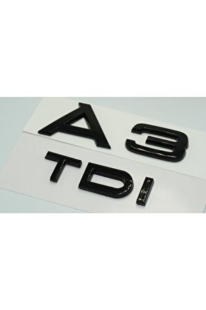 Audi A3 Tdi Parlak Siyah Abs 3m 3d Bagaj Yazı Logo Orjinal Ürün