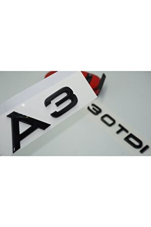 Audi A3 30 Tdi Parlak Siyah Abs 3m 3d Bagaj Yazı Logo Orjinal Ürün