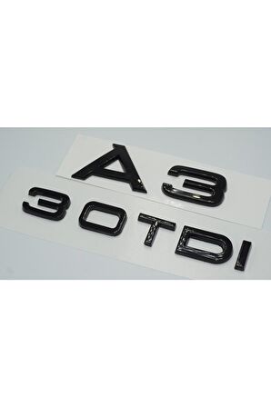 Audi A3 30 Tdi Parlak Siyah Abs 3m 3d Bagaj Yazı Logo Orjinal Ürün