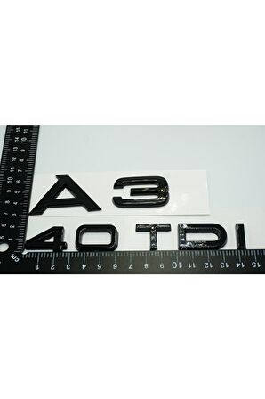 Audi A3 40 Tdi Parlak Siyah Abs 3m 3d Bagaj Yazı Logo Orjinal Ürün
