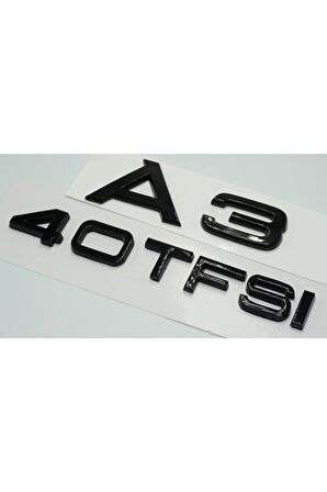 Audi A3 40 Tfsi Parlak Siyah Abs 3m 3d Bagaj Yazı Logo Orjinal Ürün